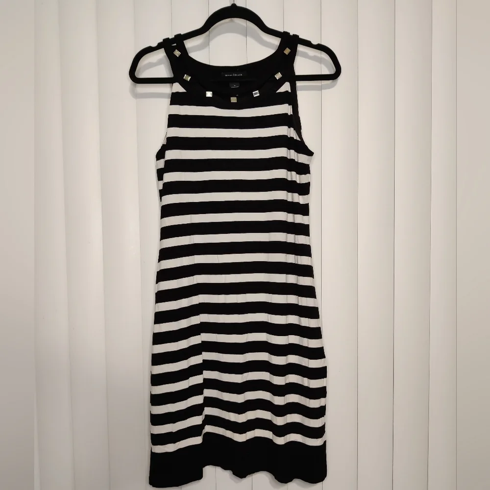 WHBM black and white striped dress size small - Picture 1 of 3